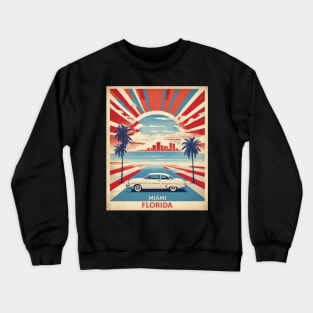 Miami Florida United States of America Tourism Vintage Poster Crewneck Sweatshirt
